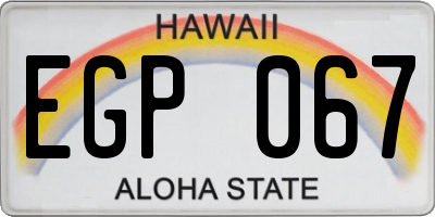 HI license plate EGP067
