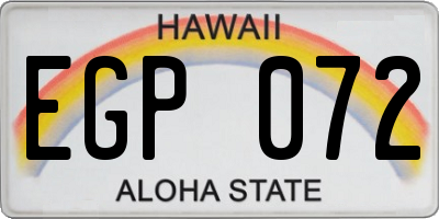 HI license plate EGP072