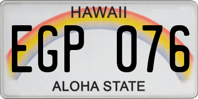 HI license plate EGP076