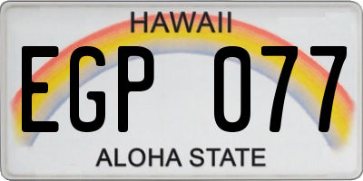 HI license plate EGP077