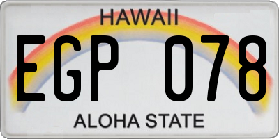 HI license plate EGP078
