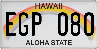 HI license plate EGP080