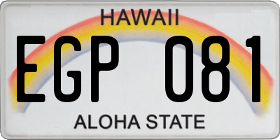 HI license plate EGP081