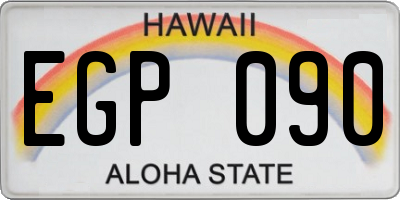 HI license plate EGP090
