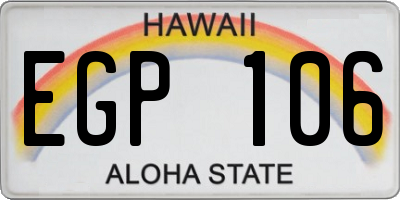 HI license plate EGP106