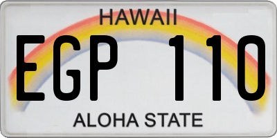 HI license plate EGP110