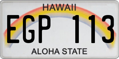 HI license plate EGP113