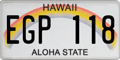 HI license plate EGP118