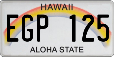 HI license plate EGP125