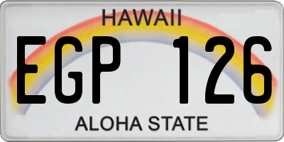 HI license plate EGP126