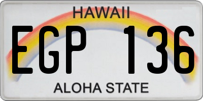 HI license plate EGP136