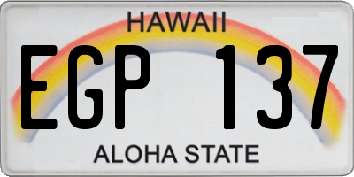 HI license plate EGP137
