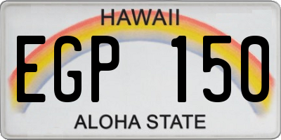 HI license plate EGP150