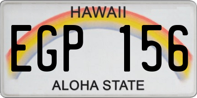 HI license plate EGP156
