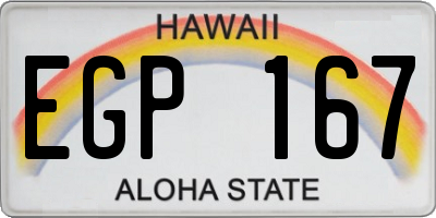 HI license plate EGP167