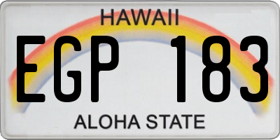 HI license plate EGP183