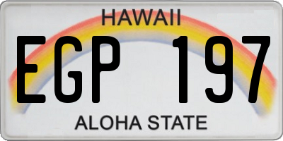 HI license plate EGP197