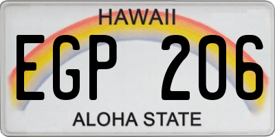 HI license plate EGP206