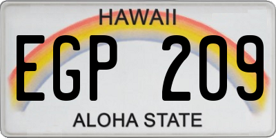 HI license plate EGP209