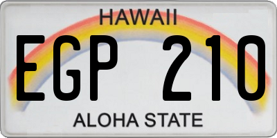 HI license plate EGP210
