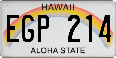 HI license plate EGP214