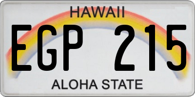 HI license plate EGP215