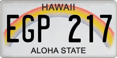 HI license plate EGP217