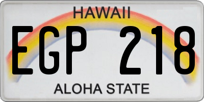HI license plate EGP218