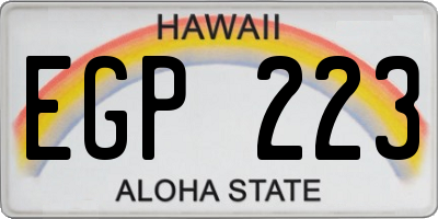 HI license plate EGP223