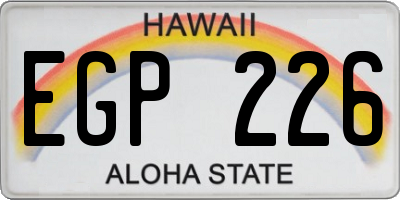 HI license plate EGP226