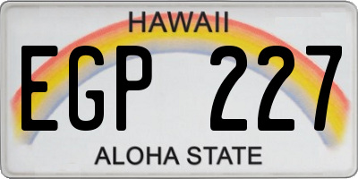 HI license plate EGP227