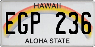 HI license plate EGP236
