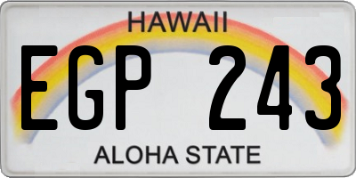 HI license plate EGP243