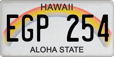 HI license plate EGP254
