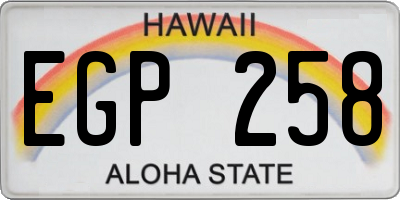 HI license plate EGP258