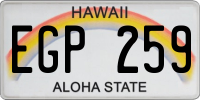 HI license plate EGP259