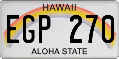 HI license plate EGP270