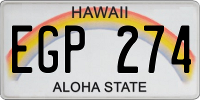 HI license plate EGP274