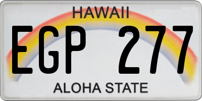 HI license plate EGP277