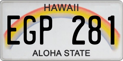 HI license plate EGP281