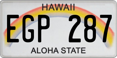 HI license plate EGP287