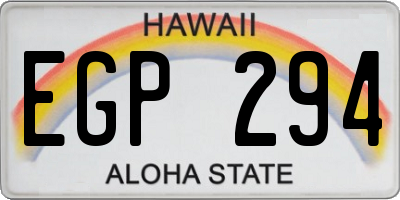 HI license plate EGP294
