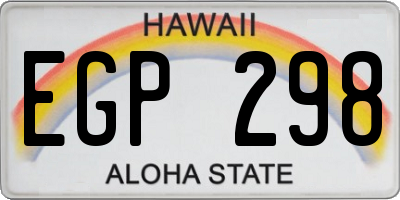 HI license plate EGP298