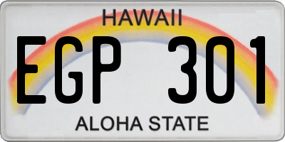 HI license plate EGP301