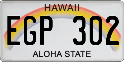 HI license plate EGP302