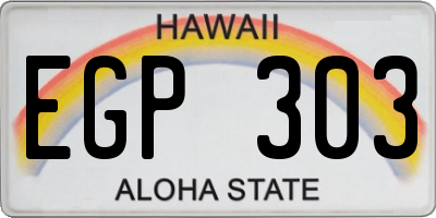 HI license plate EGP303