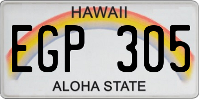 HI license plate EGP305