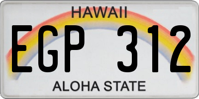 HI license plate EGP312