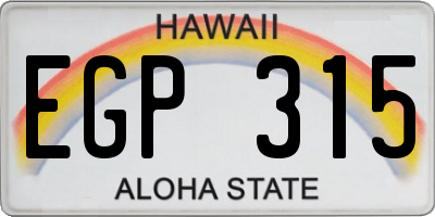 HI license plate EGP315