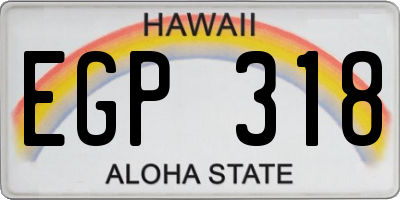 HI license plate EGP318